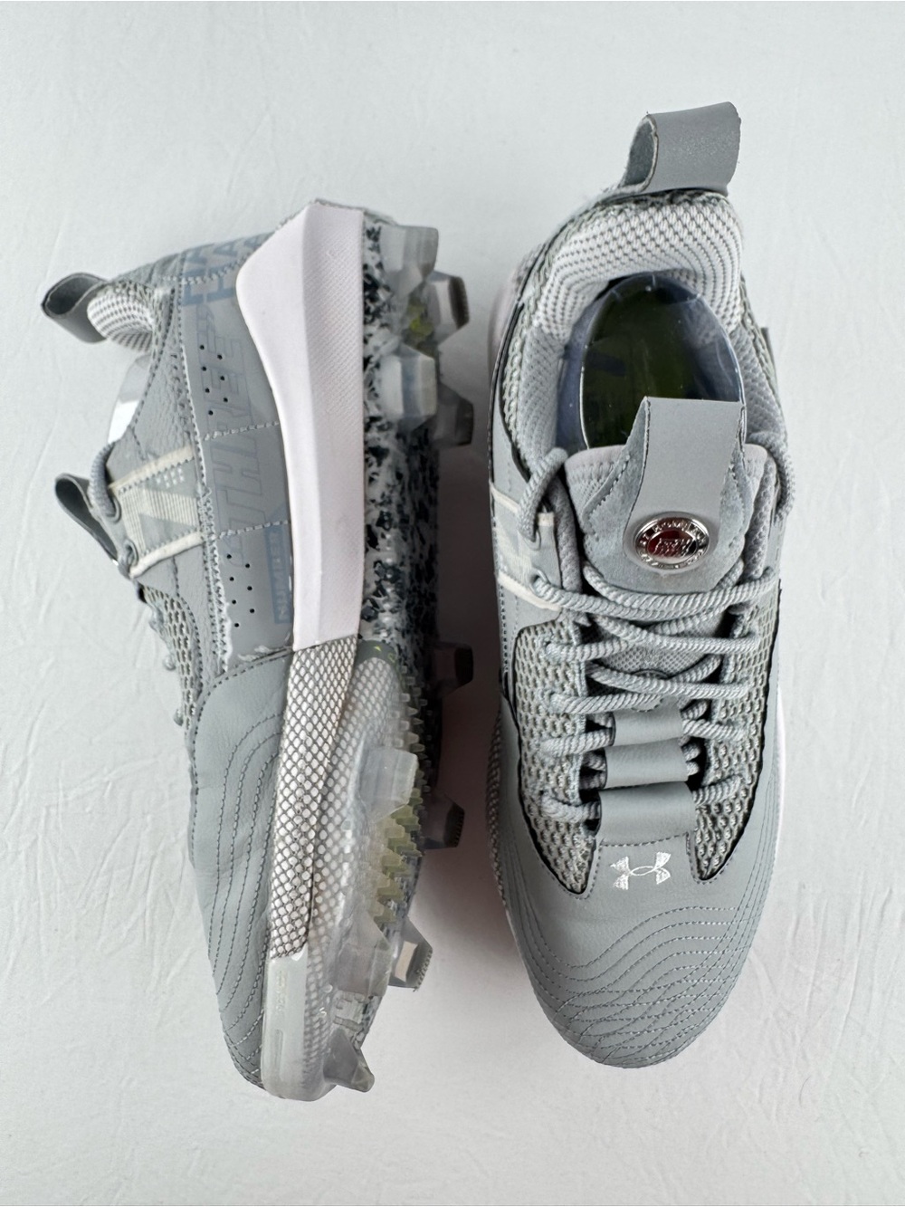 Under Armour Harper 7 Low Elite TPU Baseball Cleats Gray White Mens Size 12 - Picture 3 of 8